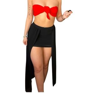 Cut out open front float skirt